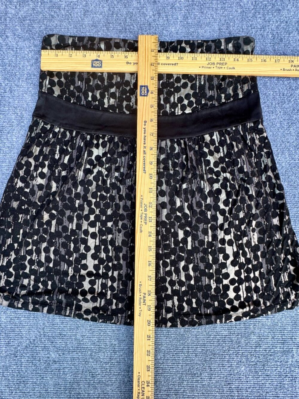 Express Strapless Babydoll Tunic Top Size Large Black Tan Dots Flowy - Picture 4 of 7